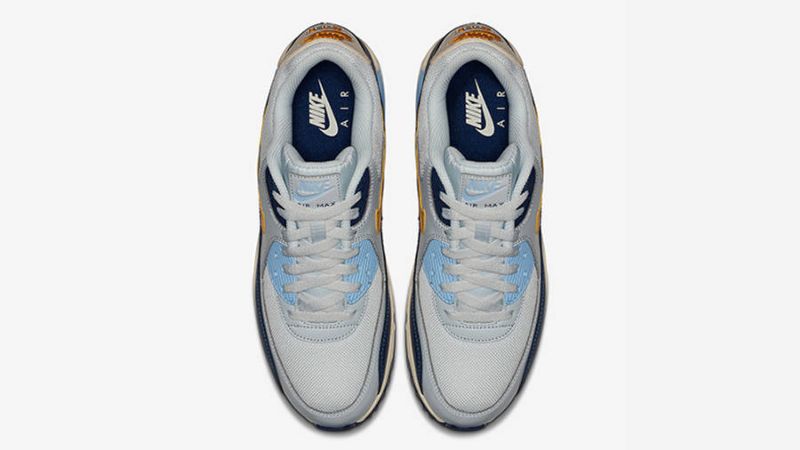 Nike Air Max 90 Vintage Sárga Férfi Hétköznapi Tiszta Platina / Kék Üres-királyi Árnyalat-sárga Okker
