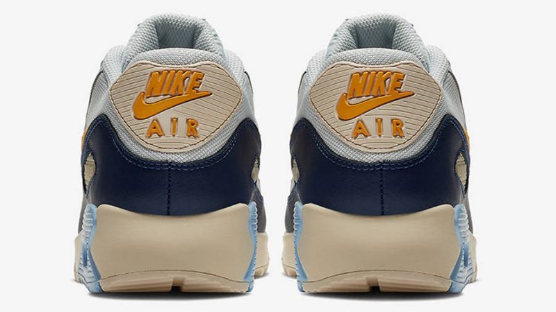 Nike Air Max 90 Vintage Sárga Férfi Hétköznapi Tiszta Platina / Kék Üres-királyi Árnyalat-sárga Okker