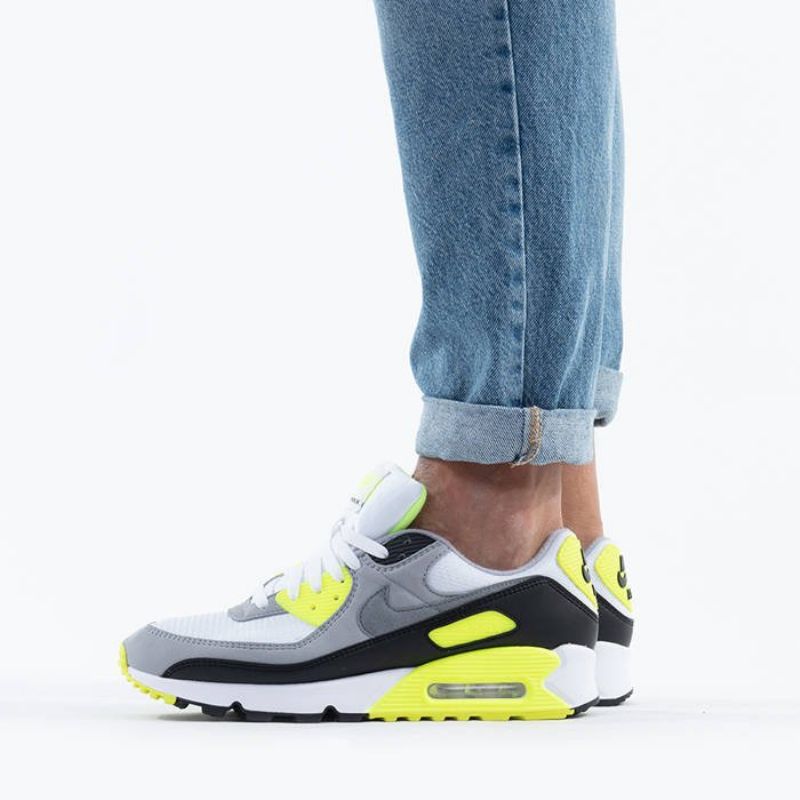 Nike Air Max 90 Volt Férfi Hétköznapi Szürke / Fehér / Fekete / Neonsárga