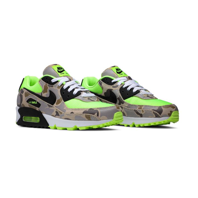 Nike Air Max 90 Zöld Kacsa Camo Férfi / Női Alkalmi Ghost / Fekete