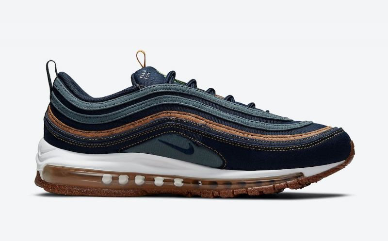 Nike Air Max 97 Cork Férfi / Női Futó Hasta / Obszidián-thunder Kék-bucktan-fehér-búza
