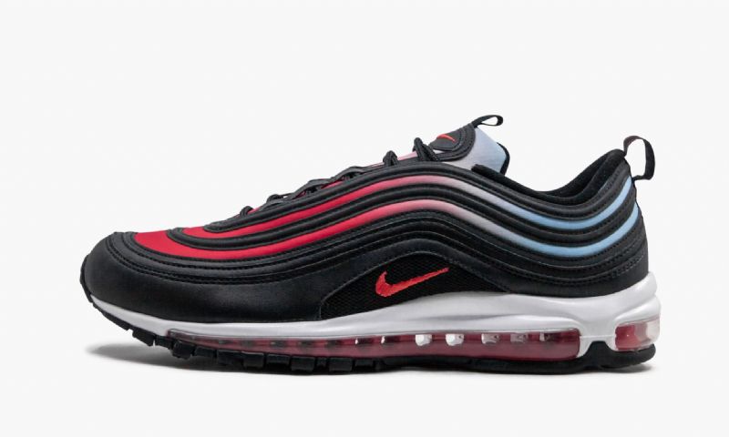 Nike Air Max 97 Ember Glow Kék Fury Férfi / Női Futó Fekete / Egyetemi Piros-fehér