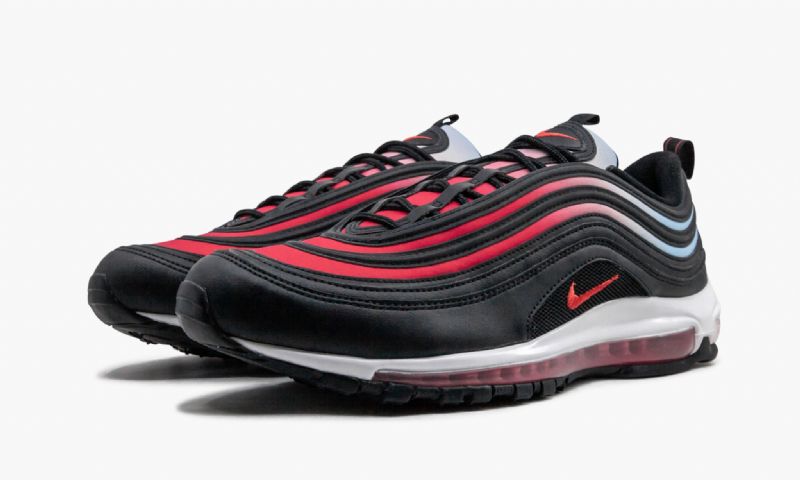 Nike Air Max 97 Ember Glow Kék Fury Férfi / Női Futó Fekete / Egyetemi Piros-fehér