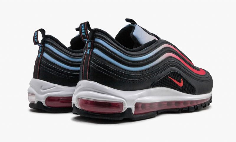 Nike Air Max 97 Ember Glow Kék Fury Férfi / Női Futó Fekete / Egyetemi Piros-fehér
