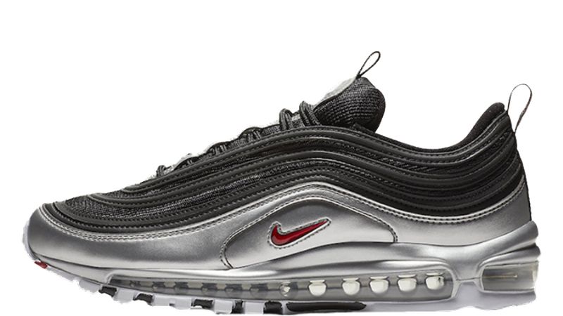 Nike Air Max 97 Ezüst Fekete Férfi / Női Futó / Varsity Piros-metál Ezüst-fehér