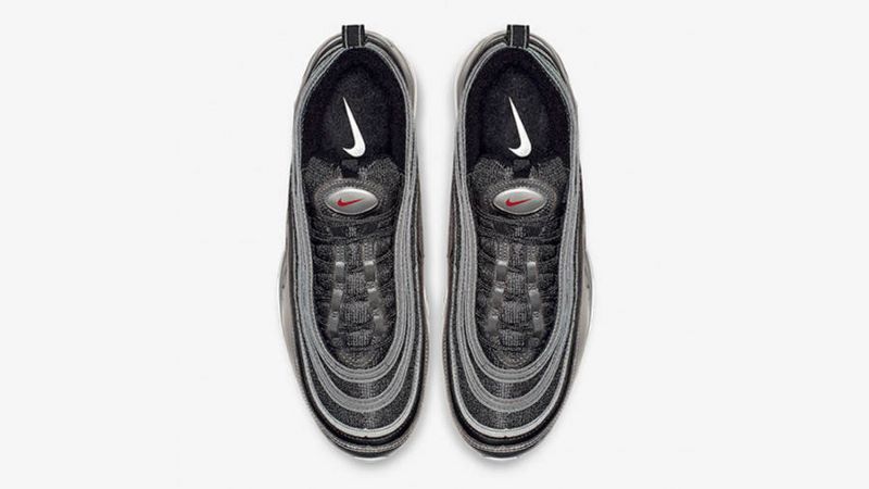 Nike Air Max 97 Ezüst Fekete Férfi / Női Futó / Varsity Piros-metál Ezüst-fehér