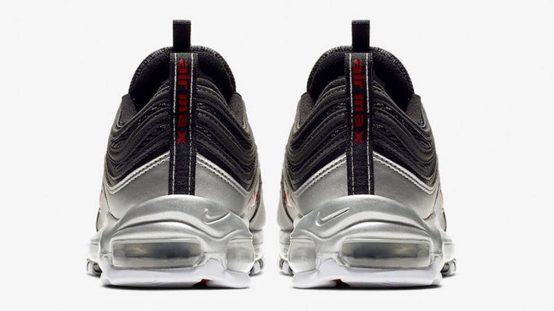Nike Air Max 97 Ezüst Fekete Férfi / Női Futó / Varsity Piros-metál Ezüst-fehér