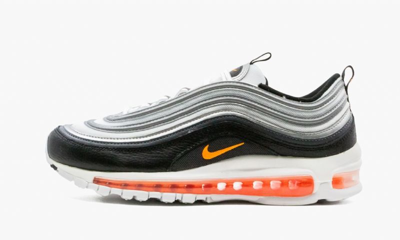 Nike Air Max 97 Férfi / Női Futó Fehér / Fekete-visszaverő Ezüst-csapat Narancs