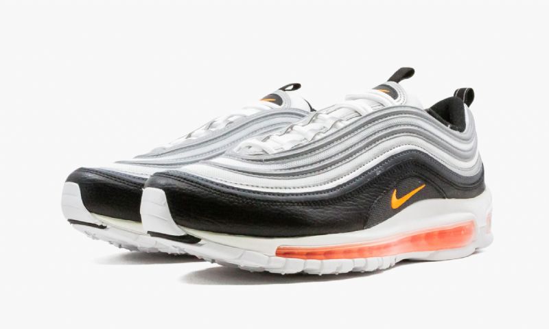 Nike Air Max 97 Férfi / Női Futó Fehér / Fekete-visszaverő Ezüst-csapat Narancs
