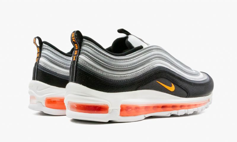 Nike Air Max 97 Férfi / Női Futó Fehér / Fekete-visszaverő Ezüst-csapat Narancs