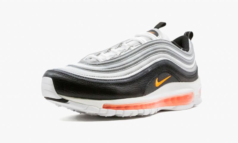 Nike Air Max 97 Férfi / Női Futó Fehér / Fekete-visszaverő Ezüst-csapat Narancs