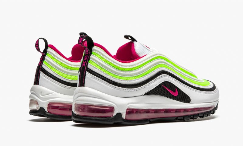 Nike Air Max 97 Férfi / Női Futó Fehér / Rush Rózsaszín-fekete-volt
