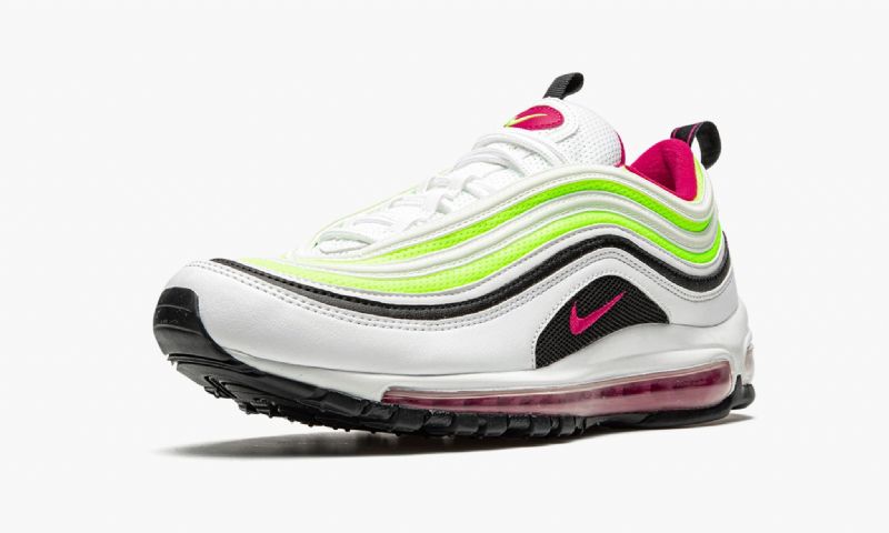 Nike Air Max 97 Férfi / Női Futó Fehér / Rush Rózsaszín-fekete-volt