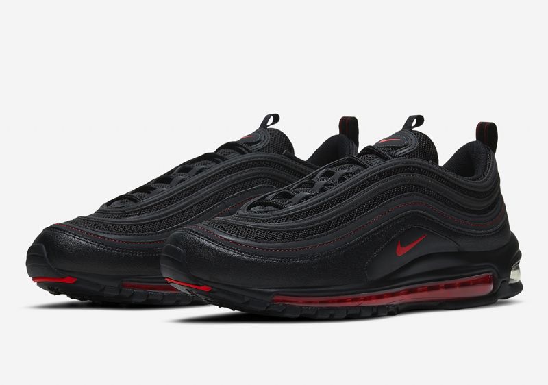 Nike Air Max 97 Férfi / Női Futó Fekete / Egyetemi Piros / Sötét / Füstös Szürke