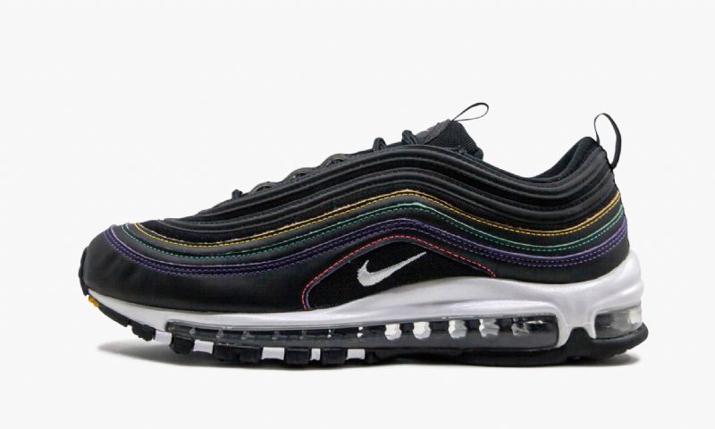 Nike Air Max 97 Férfi / Női Futó Fekete / Psychic Lila-university Gold-fehér