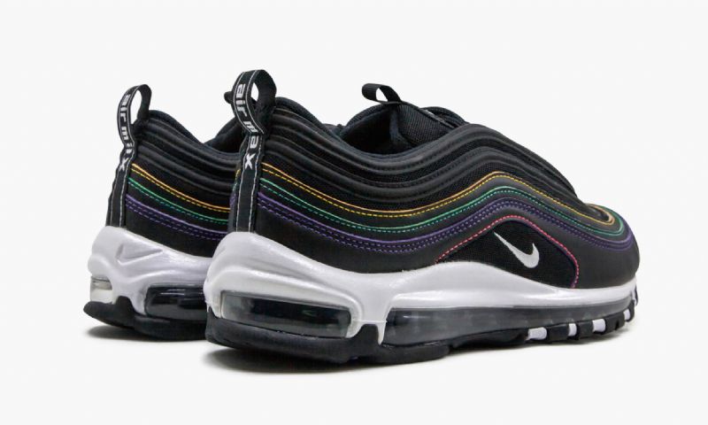Nike Air Max 97 Férfi / Női Futó Fekete / Psychic Lila-university Gold-fehér