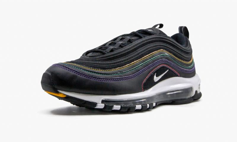 Nike Air Max 97 Férfi / Női Futó Fekete / Psychic Lila-university Gold-fehér
