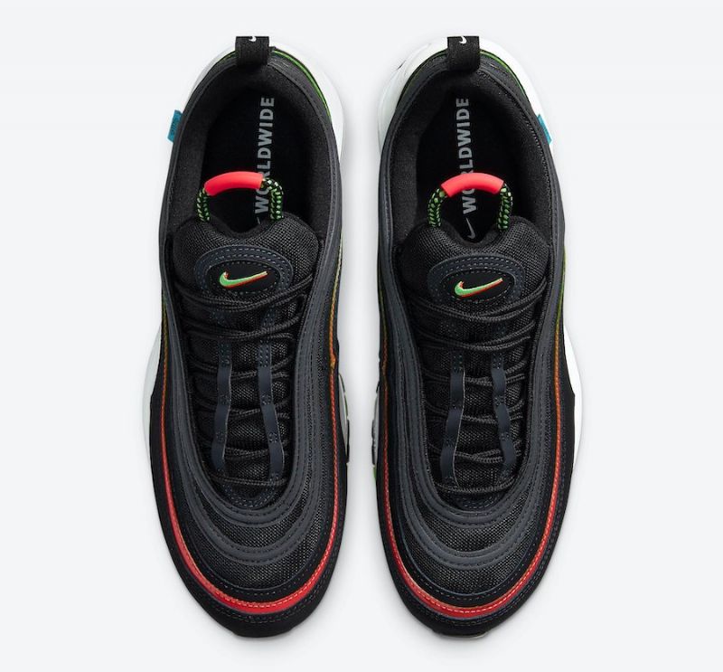 Nike Air Max 97 Férfi / Női Futó Fekete / Zöld Strike-flash Bíborfehér