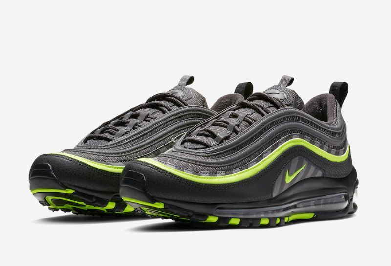 Nike Air Max 97 Férfi / Női Futó Mennydörgés Szürke / Lime Blast-fekete