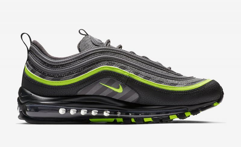 Nike Air Max 97 Férfi / Női Futó Mennydörgés Szürke / Lime Blast-fekete