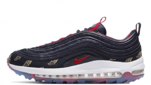 Nike Air Max 97 Golf Férfi/női Futó Obszidián Egyetem Piros