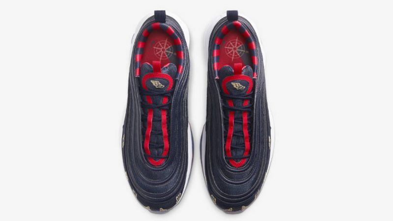 Nike Air Max 97 Golf Férfi/női Futó Obszidián Egyetem Piros