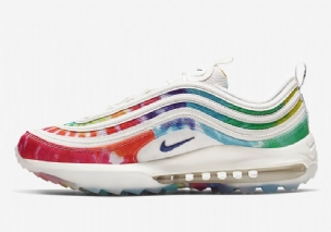 Nike Air Max 97 Golf Férfi / Női Futócsúcs Fehér / Citromméreg / Indigó Köd / Mély Királykék