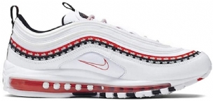 Nike Air Max 97 Gs Script Swoosh Férfi / Női Futó Fehér / Habanero Piros / Fekete
