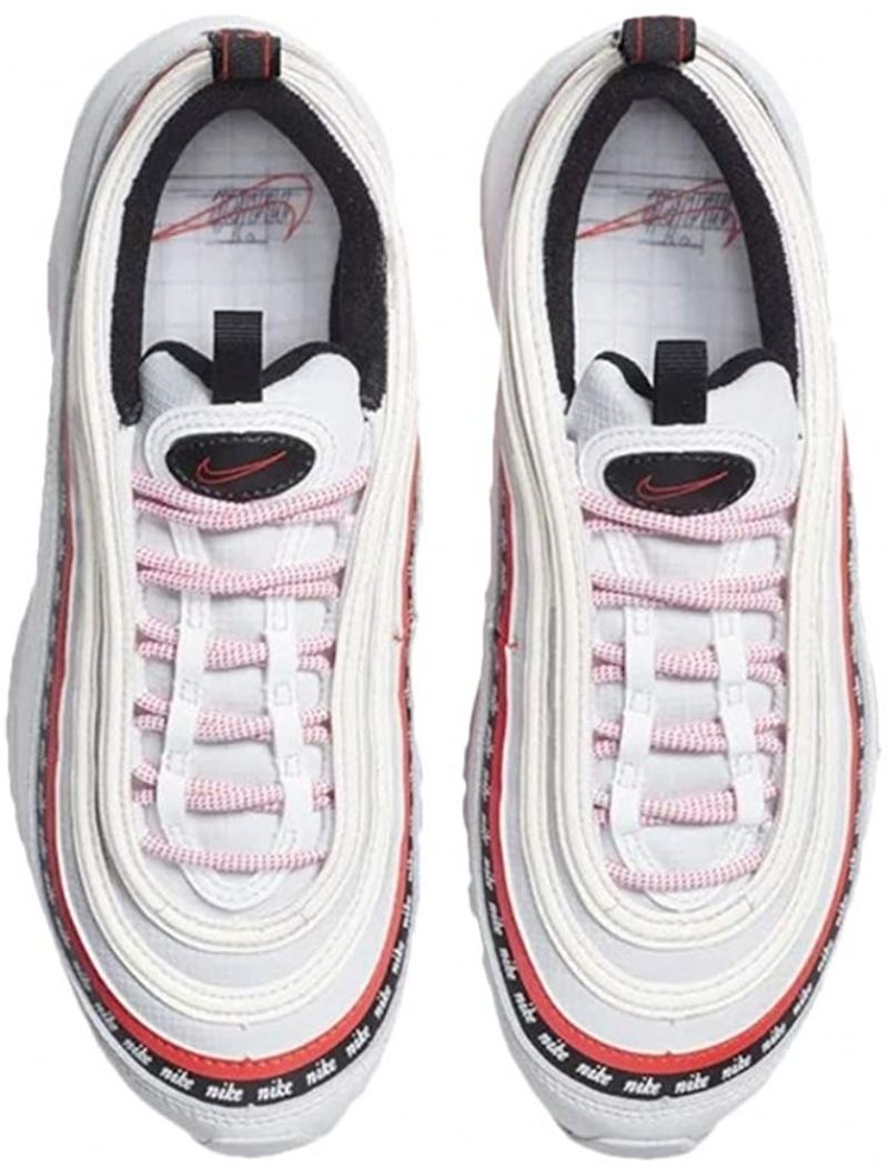 Nike Air Max 97 Gs Script Swoosh Férfi / Női Futó Fehér / Habanero Piros / Fekete