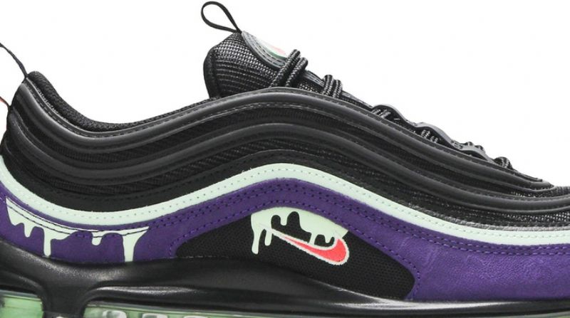 Nike Air Max 97 Halloween Slime Férfi / Női Futó Fekete / Court Lila-flash Crimson