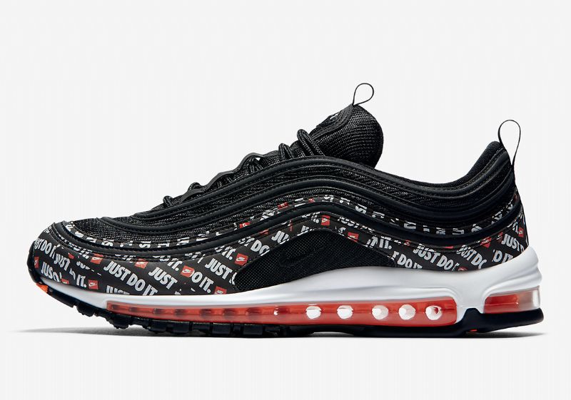 Nike Air Max 97 Just Do It Férfi / Női Futó Fekete / Teljesen Narancssárga-fehér