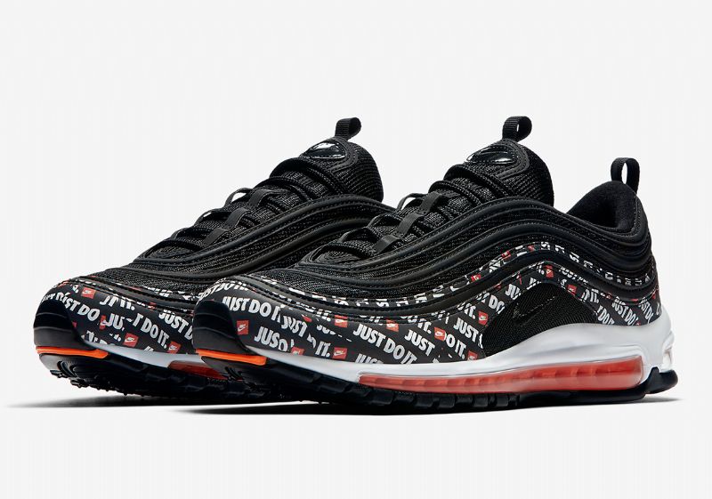 Nike Air Max 97 Just Do It Férfi / Női Futó Fekete / Teljesen Narancssárga-fehér