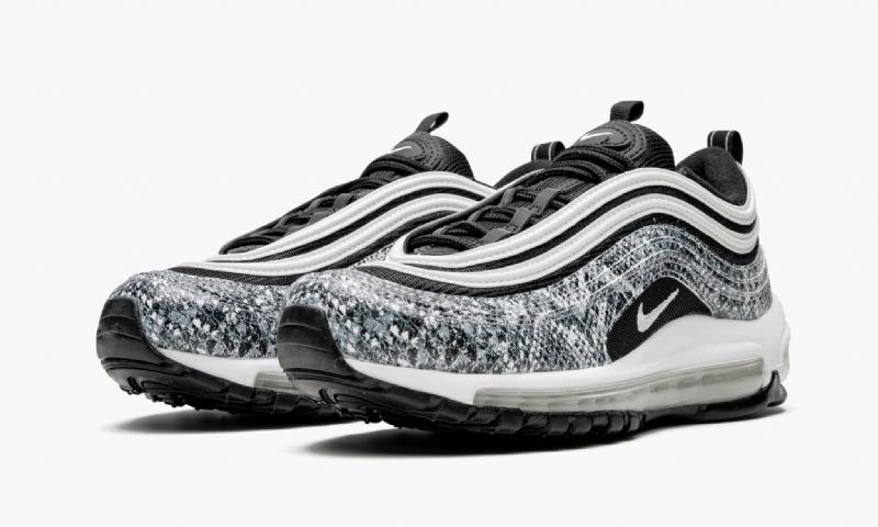 Nike Air Max 97 Kakaó Kígyó Férfi Futó Fekete Fehér