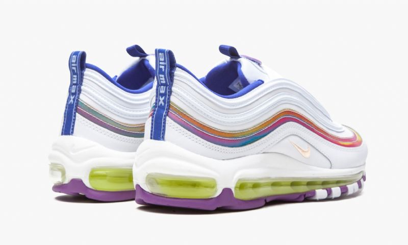 Nike Air Max 97 Lásd Futó Nők Fehér / Lila Köd / Hiperkék / Mosott Korall
