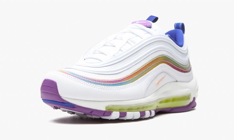 Nike Air Max 97 Lásd Futó Nők Fehér / Lila Köd / Hiperkék / Mosott Korall