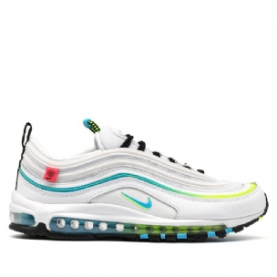 Nike Air Max 97 Marathon Férfi / Női Futó Fehér / Kék Fury / Volt / Fekete / Summit / Vaku