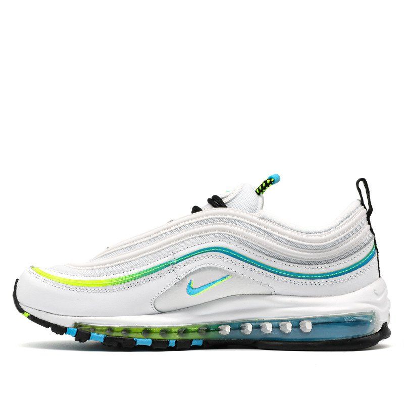 Nike Air Max 97 Marathon Férfi / Női Futó Fehér / Kék Fury / Volt / Fekete / Summit / Vaku