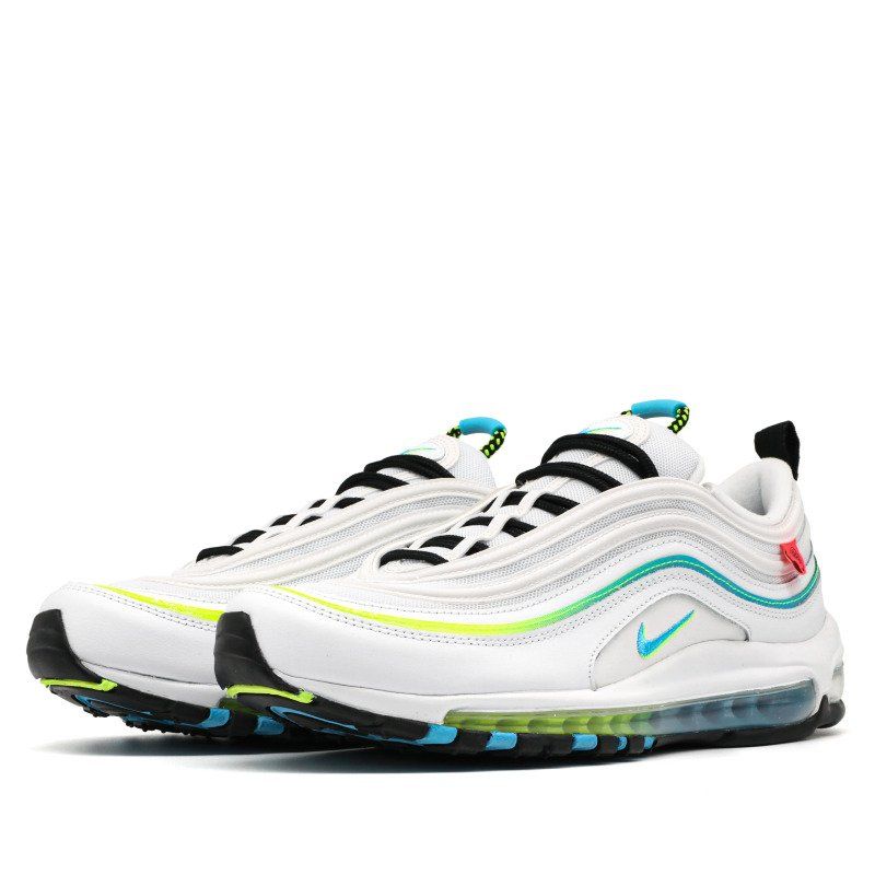 Nike Air Max 97 Marathon Férfi / Női Futó Fehér / Kék Fury / Volt / Fekete / Summit / Vaku