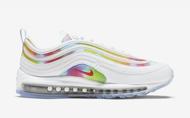 Nike Air Max 97 Nyakkendőfesték Fehér Női Futó Fehér-piros Többszínű