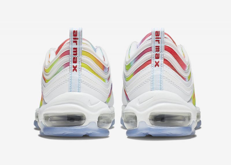Nike Air Max 97 Nyakkendőfesték Fehér Női Futó Fehér-piros Többszínű