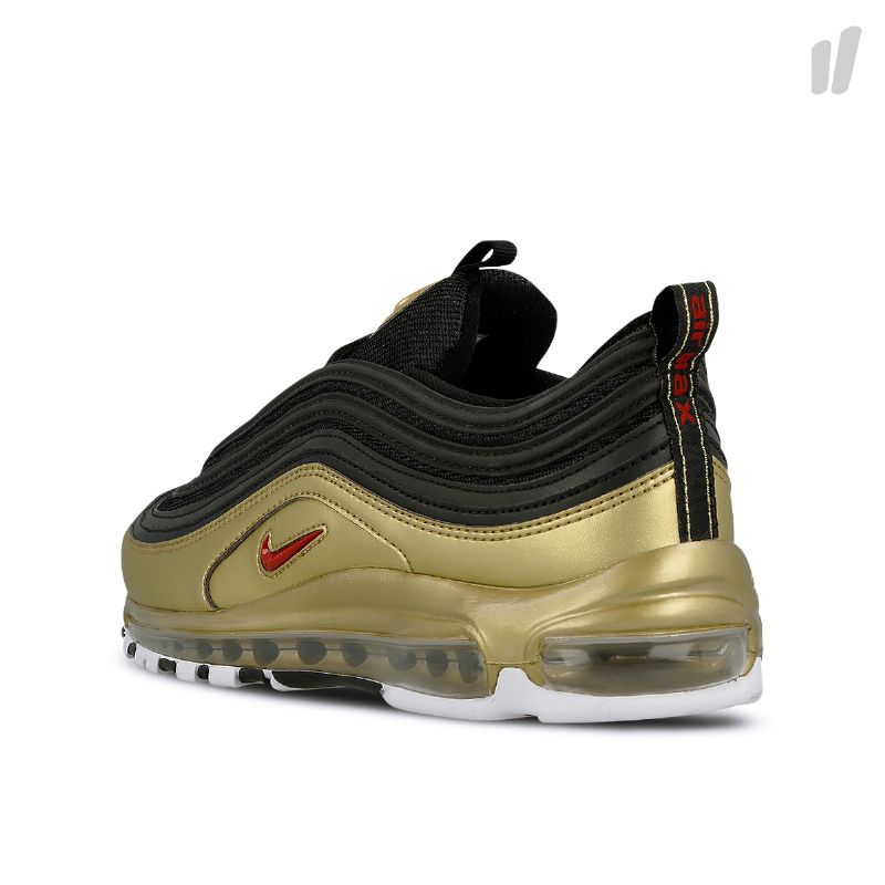 Nike Air Max 97 Qs Férfi / Női Futó Fekete / Varsity Piros-metál Arany-fehér