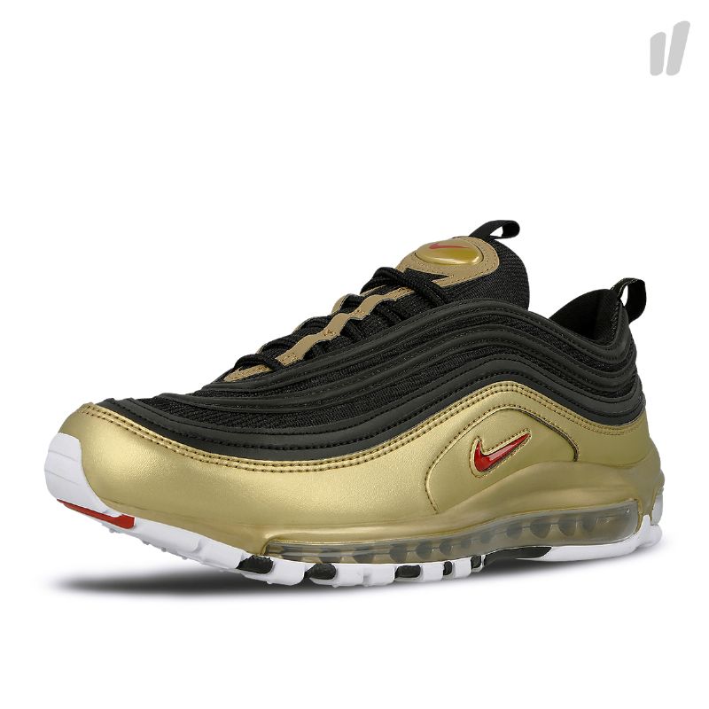 Nike Air Max 97 Qs Férfi / Női Futó Fekete / Varsity Piros-metál Arany-fehér