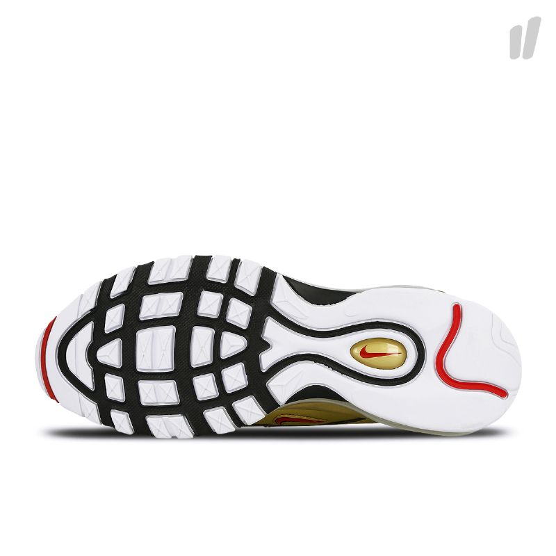 Nike Air Max 97 Qs Férfi / Női Futó Fekete / Varsity Piros-metál Arany-fehér