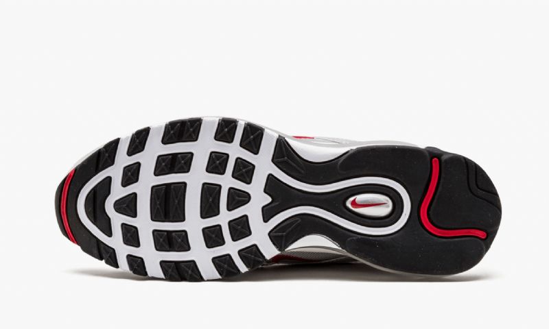 Nike Air Max 97 Qs Férfi / Női Futó Fémezüst / Varsity Piros-fehér-fekete
