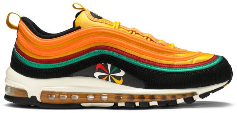 Nike Air Max 97 Sunburst Férfi / Női Futó Fekete / University Gold-lucid Zöld