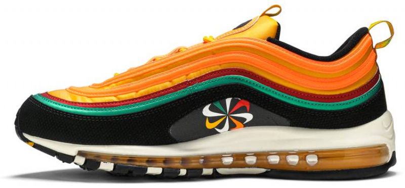 Nike Air Max 97 Sunburst Férfi / Női Futó Fekete / University Gold-lucid Zöld