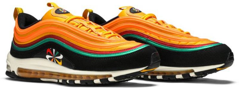 Nike Air Max 97 Sunburst Férfi / Női Futó Fekete / University Gold-lucid Zöld