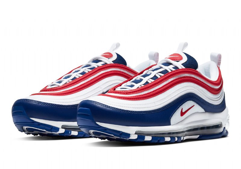 Nike Air Max 97 Usa Férfi / Női Futó Piros / Fehér-kék