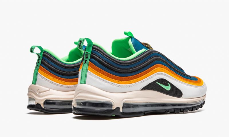 Nike Air Max 97 Zöld Abyss Férfi / Női Futó Fehér / Narancs / Sárga / / Kék / Fekete