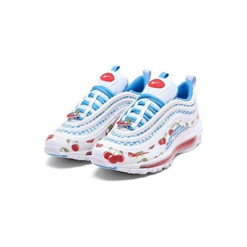 Nike Air Max 97se Cherry Picnic Gs Férfi / Női Futó Fehér / Pálya Piros / Egyetemi Kék /